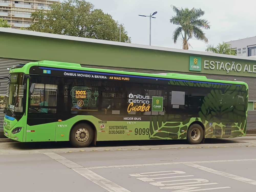 Ônibus elétrico da Higer chega a Cuiabá