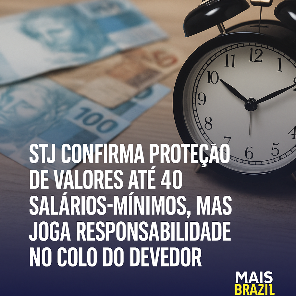 STJ Garante Impenhorabilidade Até 40 Salários, Mas Devedor Precisa Pedir